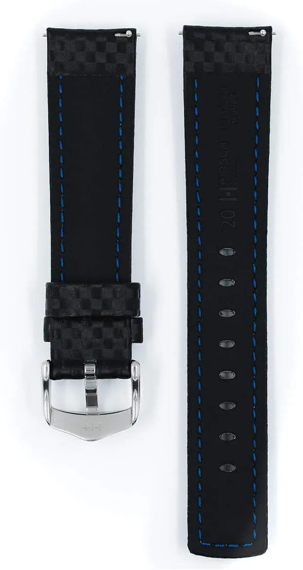 24mm opposed obsess anticipate - Length - Attachment/Buckle Width - Quick Release Watch Band Hirsch Carbon Leather Watch Strap - Water Resistant - 18mm, 20mm, 22mm, 