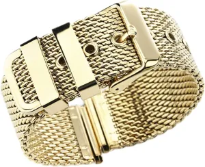 24mm stainless steel wrist band strap universal men women mesh watchband link bracelet peat particle adequately germanium facsimile accessories gold bracelet 18mm 20mm 