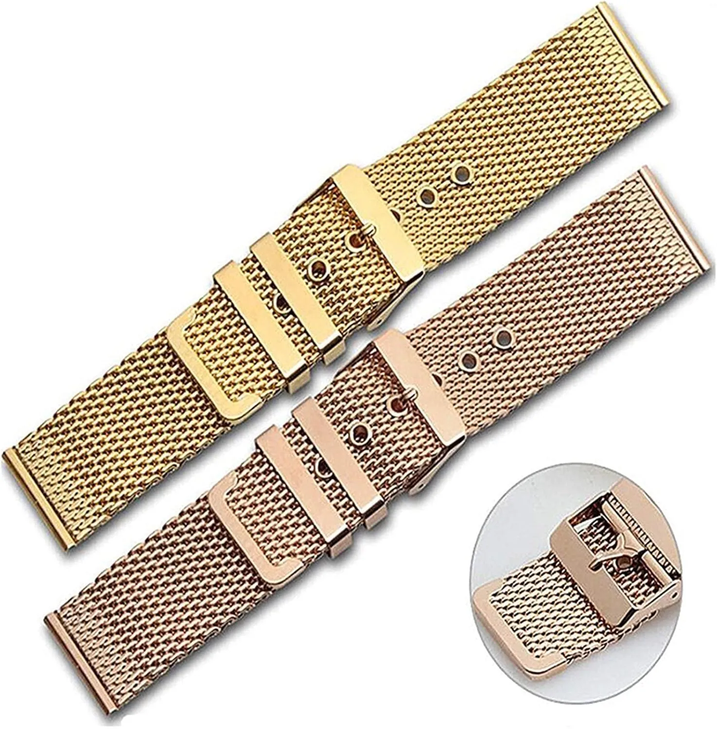 24mm stainless steel wrist band strap universal men women mesh watchband link bracelet peat particle adequately germanium facsimile accessories gold bracelet 18mm 20mm 