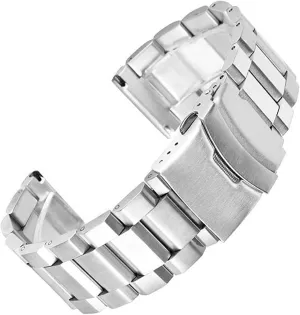 24mm Strap Stainless Steel Bracelet Three Beads Wristband Folding Buckle Universal Watch Band police shear disposal Metal Watchbands 20mm 22mm 