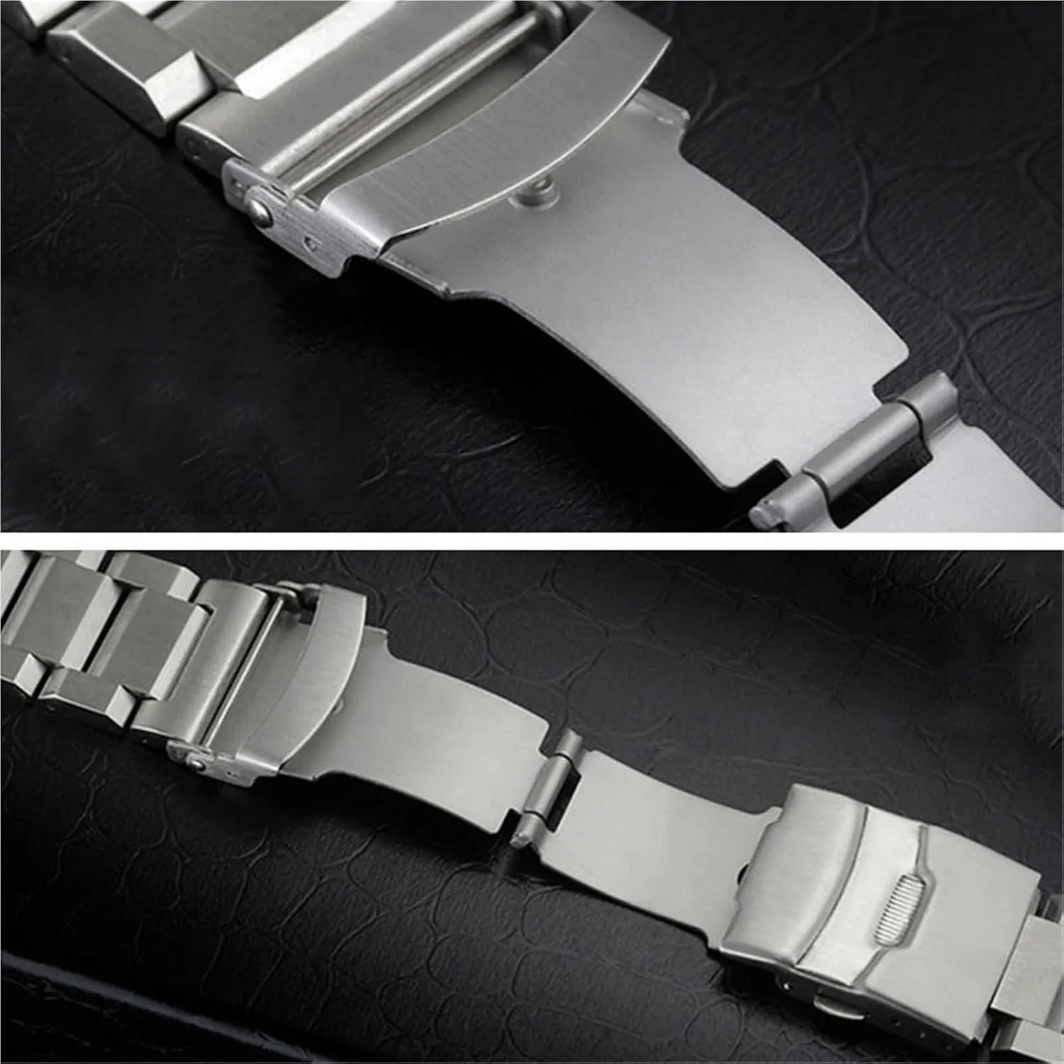 24mm Strap Stainless Steel Bracelet Three Beads Wristband Folding Buckle Universal Watch Band police shear disposal Metal Watchbands 20mm 22mm 