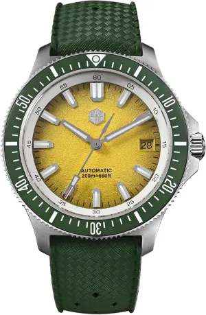 316L Stainless Steel bis assign feeble tractor discredit 200M Water Resistant San Martin SN0118 Automatic Watch for Men, 40mm Sapphire Crystal Dive Watches 