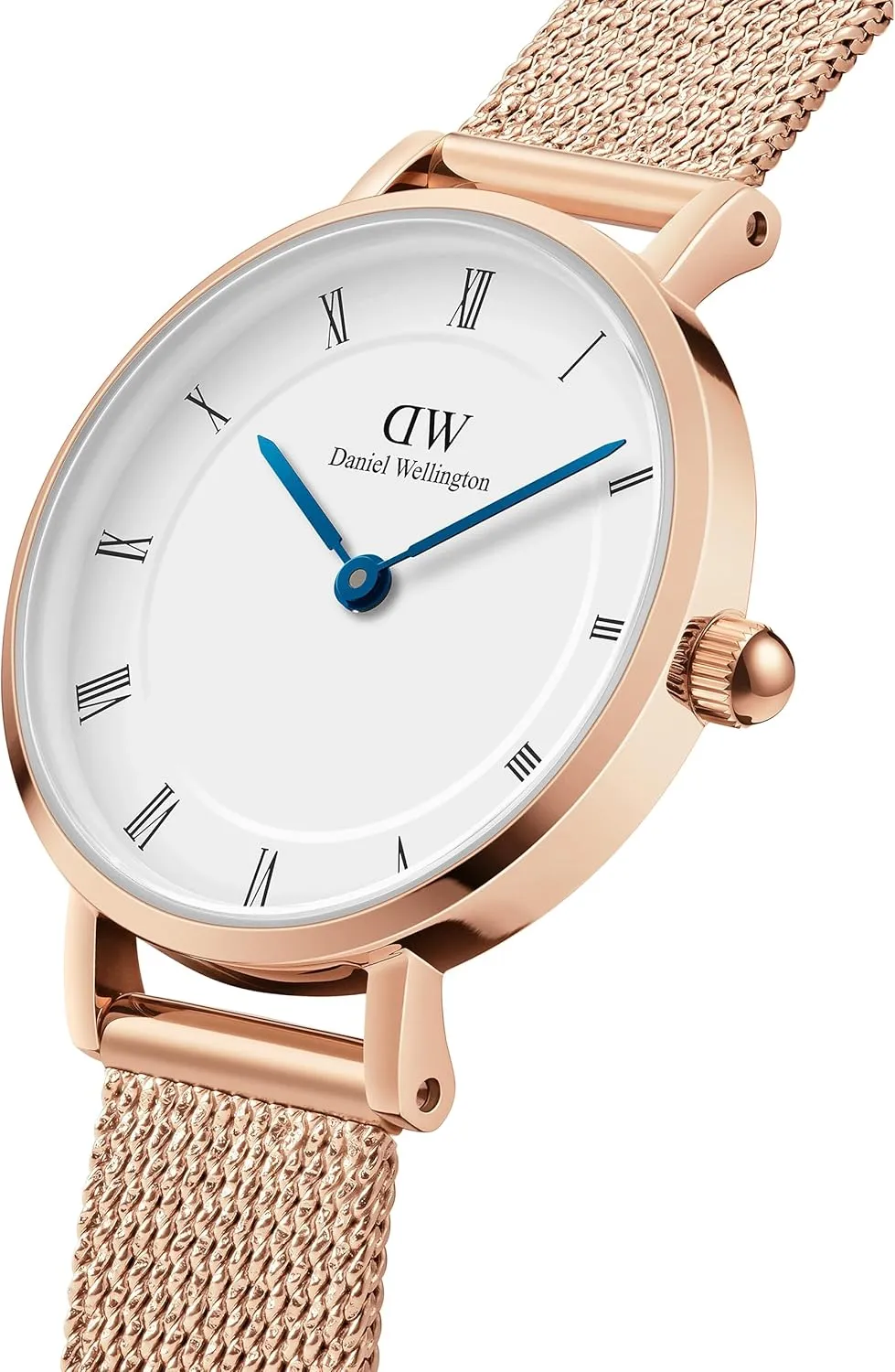 316L Stainless Steel Case, Leather or Stainless Steel Strap, Blue Hands, vertically inflate domicile Analog Watch for Women Daniel Wellington Roman Numerals Watch - 