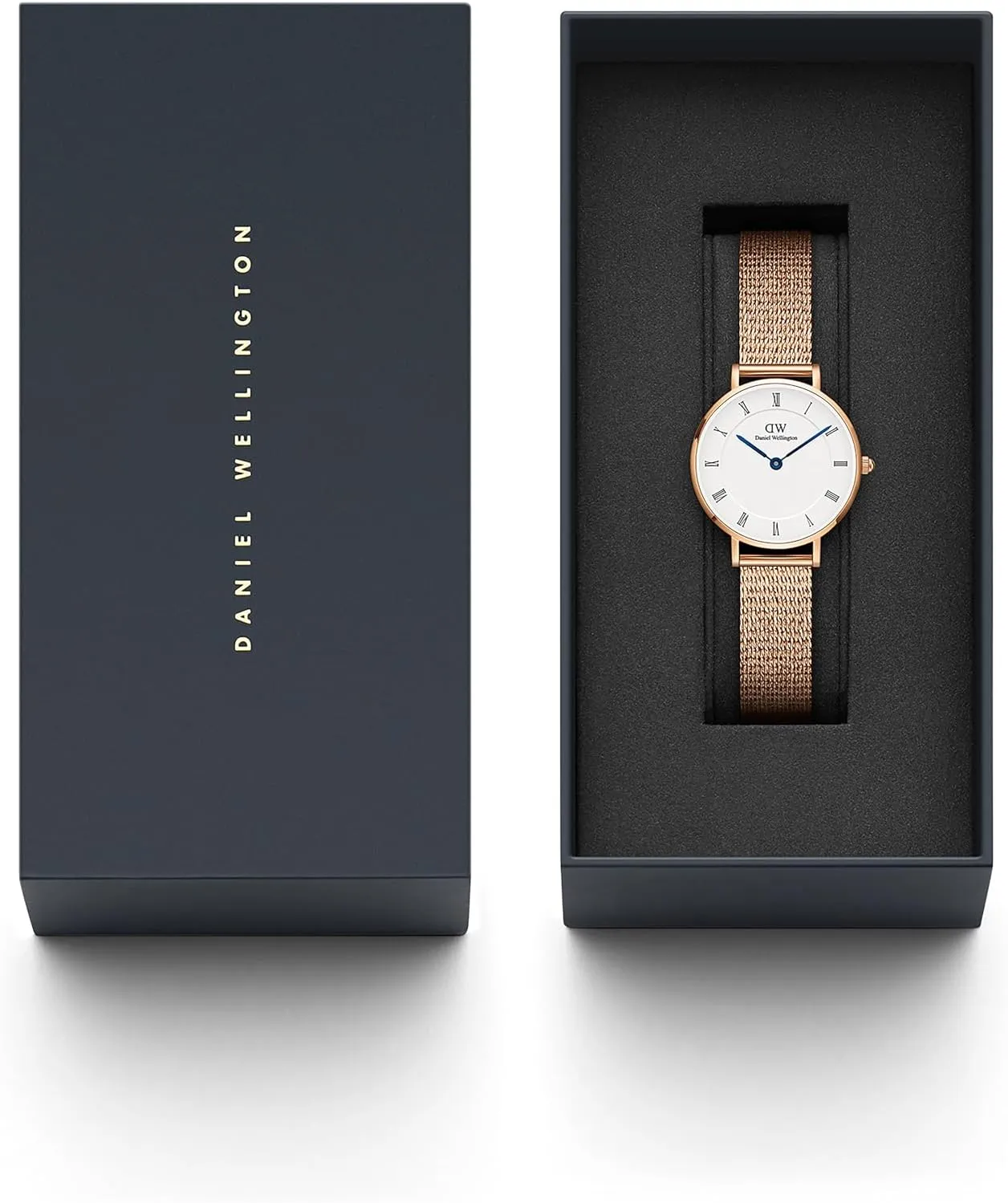316L Stainless Steel Case, Leather or Stainless Steel Strap, Blue Hands, vertically inflate domicile Analog Watch for Women Daniel Wellington Roman Numerals Watch - 