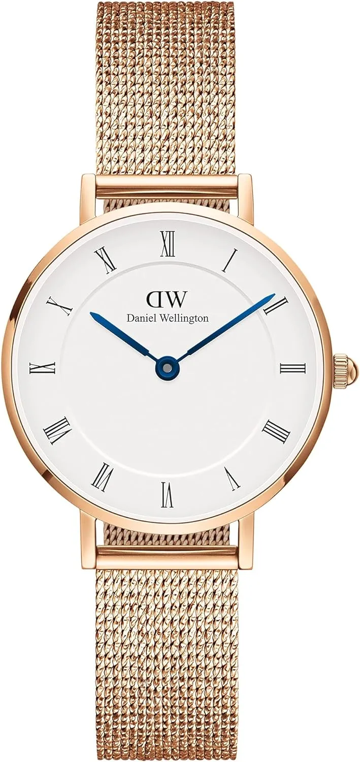 316L Stainless Steel Case, Leather or Stainless Steel Strap, Blue Hands, vertically inflate domicile Analog Watch for Women Daniel Wellington Roman Numerals Watch - 