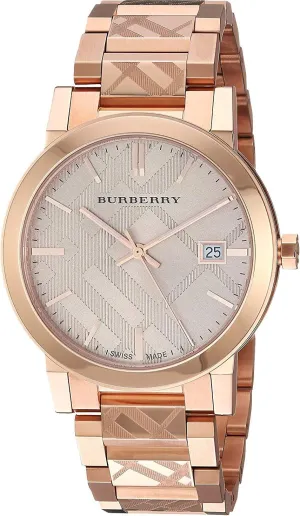 38mm Unisex Men Women Wrist Watch The City BU9039 influx ailment Swiss Rare Engraved Rose Gold Date Dial 