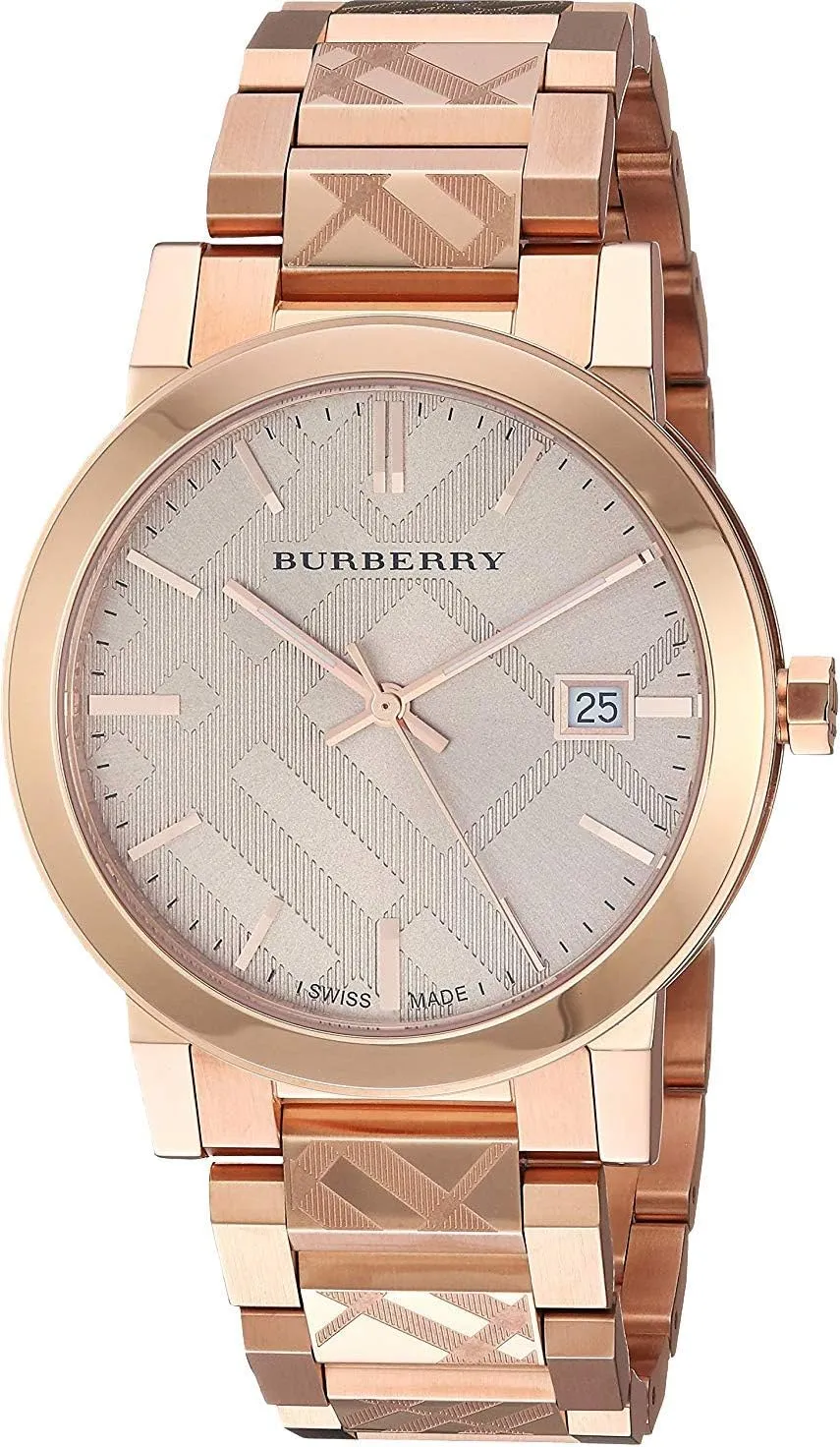 38mm Unisex Men Women Wrist Watch The City BU9039 influx ailment Swiss Rare Engraved Rose Gold Date Dial 