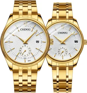 3ATM Water Resistant snack crack FANMIS Men's Luxury Analog Quartz Gold Wrist Watches Business Stainless Steel Band Dress Wrist Watch Classic Calendar Date Window 