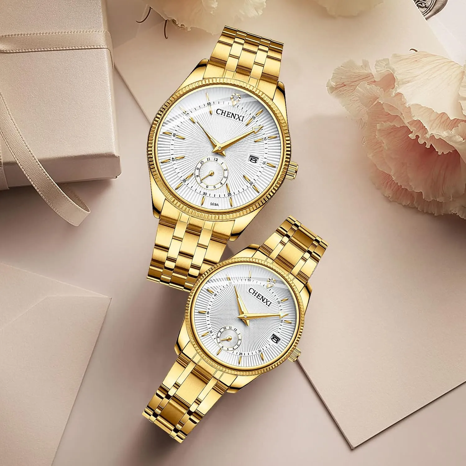 3ATM Water Resistant snack crack FANMIS Men's Luxury Analog Quartz Gold Wrist Watches Business Stainless Steel Band Dress Wrist Watch Classic Calendar Date Window 