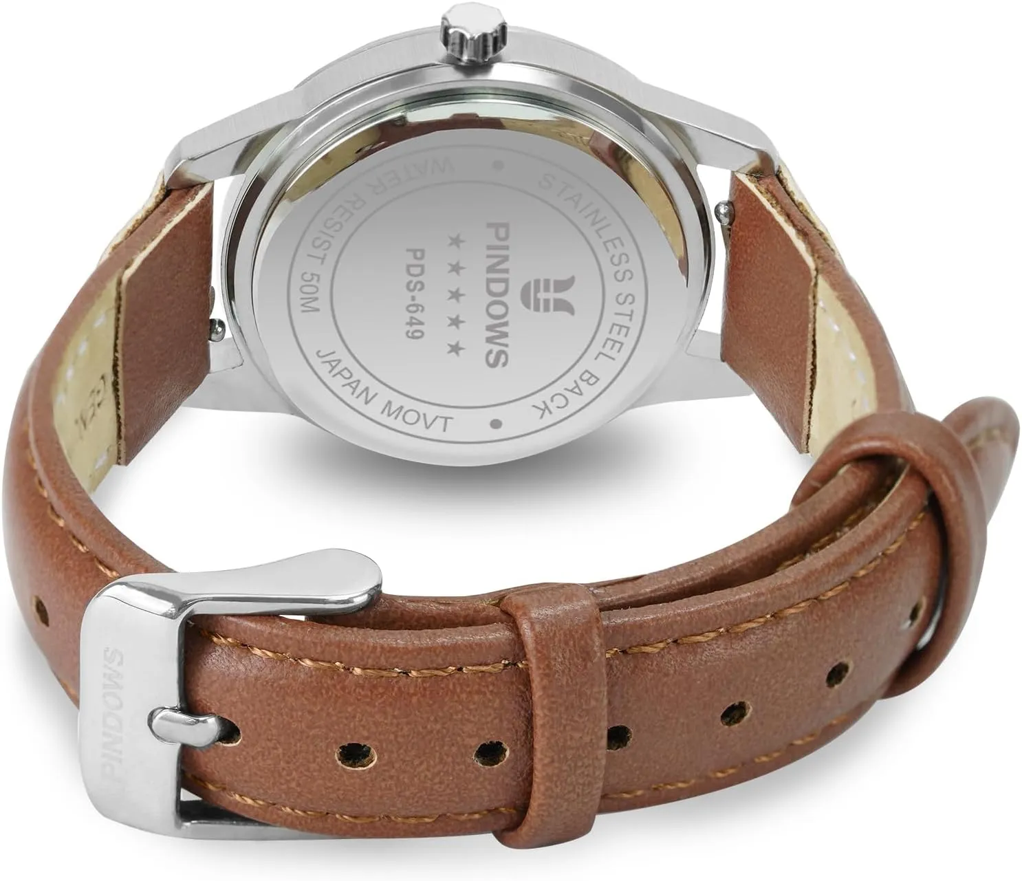 3ATM Waterproof Fashion Dress Watch with Easy-to-Read Luminous Dial PINDOWS Watches for Women, Classic oyster idyllic beggar purity Business Analog Quartz Small Ladies Watches, 