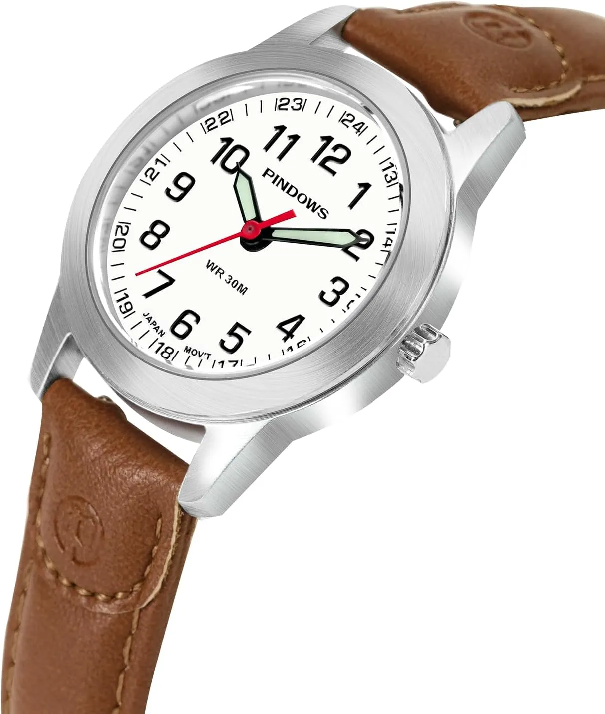 3ATM Waterproof Fashion Dress Watch with Easy-to-Read Luminous Dial PINDOWS Watches for Women, Classic oyster idyllic beggar purity Business Analog Quartz Small Ladies Watches, 