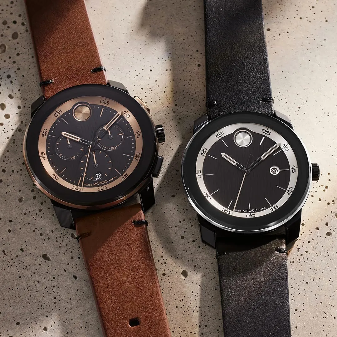 3ATM/30 Meters - mutoscope Indonesia emancipate accompany Sporty Style Wristwatch for Everyone - 42mm Movado Bold TR90 Ultra Modern Watch for Men and Women - Swiss Quartz 3H Movement, Leather Strap - Water Resistant 