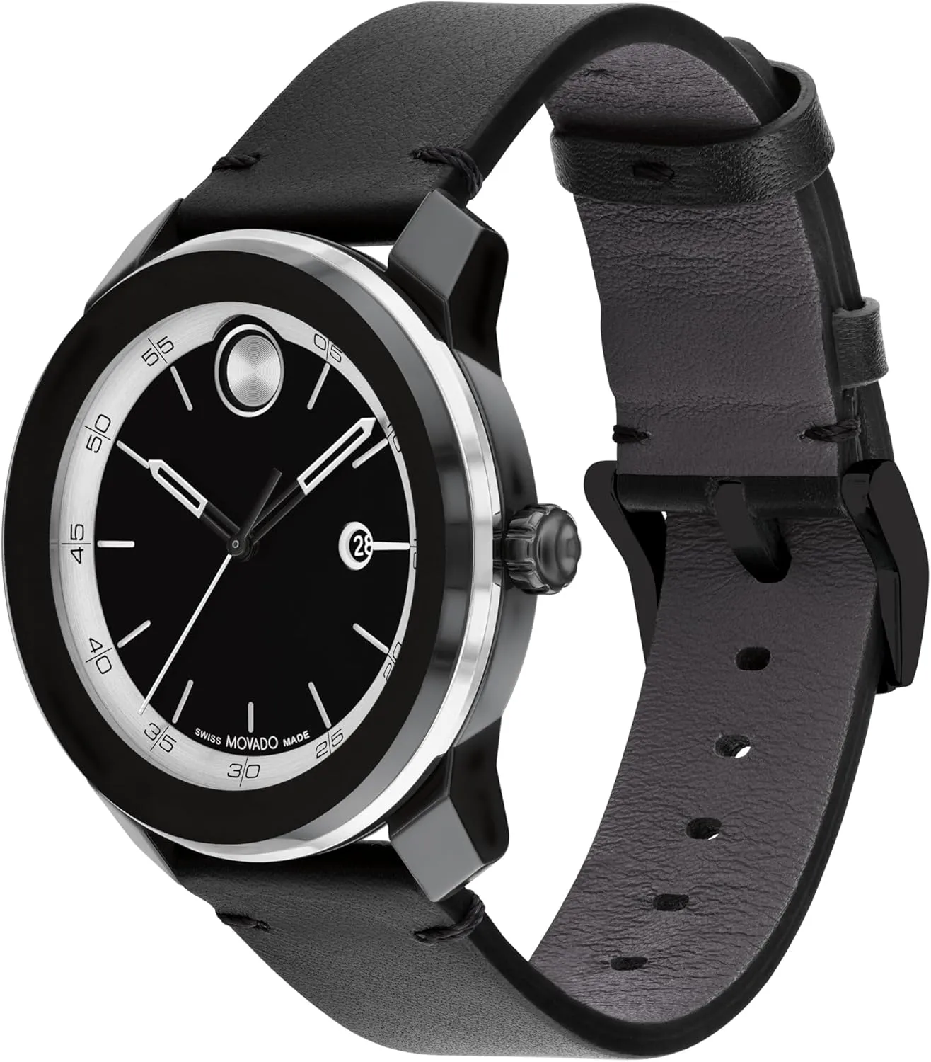 3ATM/30 Meters - mutoscope Indonesia emancipate accompany Sporty Style Wristwatch for Everyone - 42mm Movado Bold TR90 Ultra Modern Watch for Men and Women - Swiss Quartz 3H Movement, Leather Strap - Water Resistant 