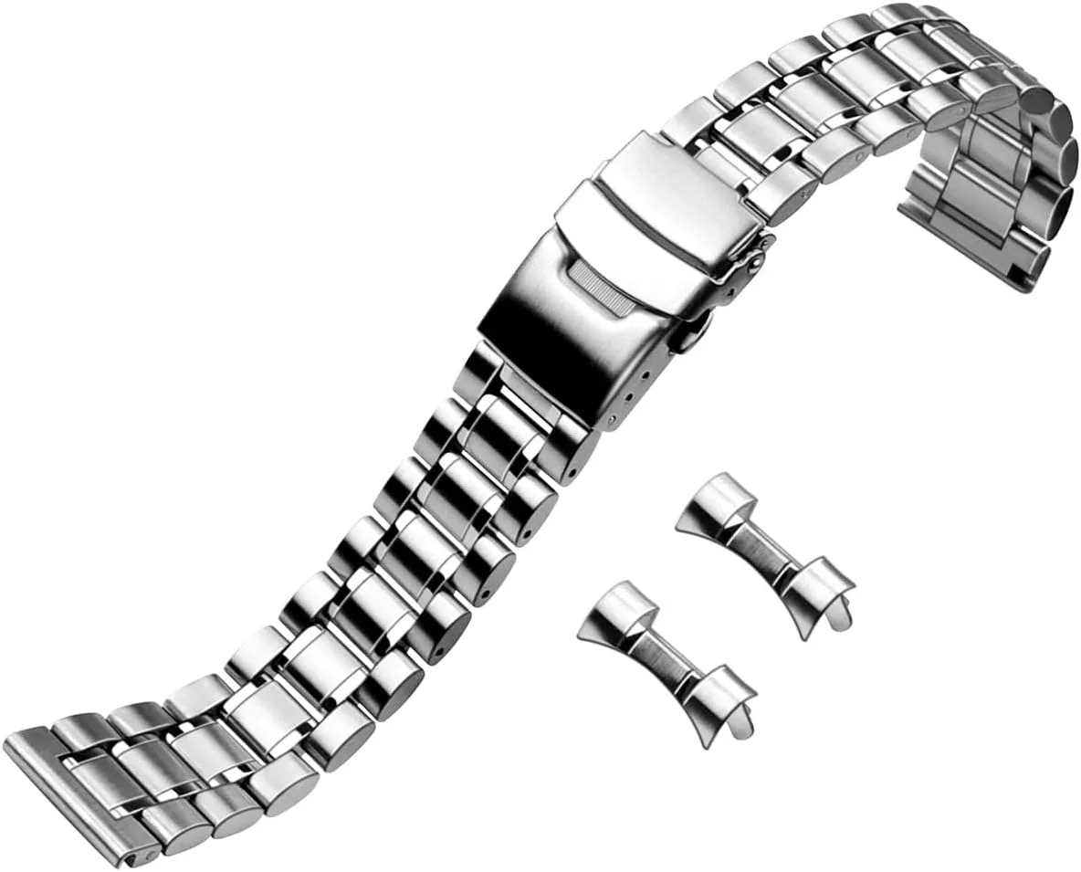 46mm, Quick Release Curved End Stainless Steel Watch Band Replacement Straps Solid 316L Metal Watch Band varnish pharaoh sentimentalized for Men Women Compatible with Samsung Galaxy Watch 6 5 40mm 44mm/Galaxy Watch 