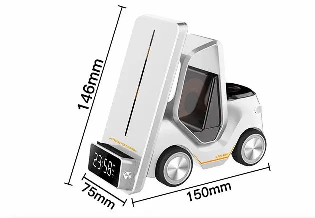 5-in-1 Car Shape Phones/Watches/ AirPods Fast Wireless Charger Stand Night Light Clock
