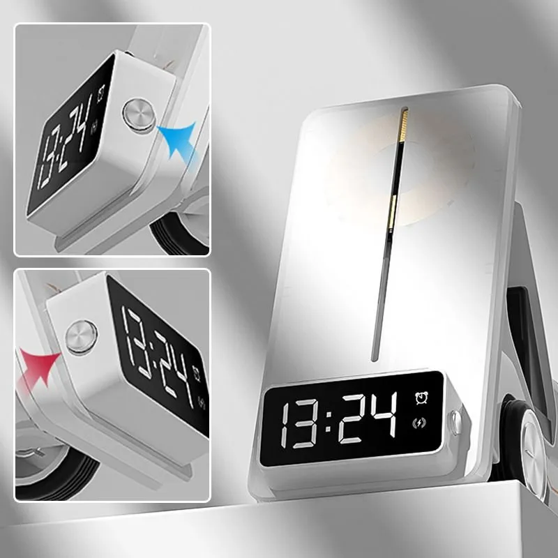 5-in-1 Car Shape Phones/Watches/ AirPods Fast Wireless Charger Stand Night Light Clock