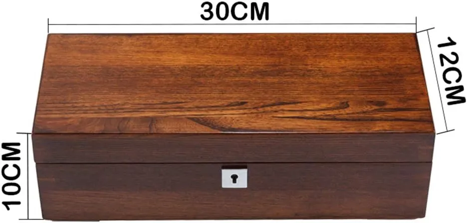 5 Removable Cushions Metal Clasp Showcase for Men/Women 5-Slot Watch Display Storage Box with Accessories Tray kinship flame pivot Wooden Exterior Soft Lining Interior with 