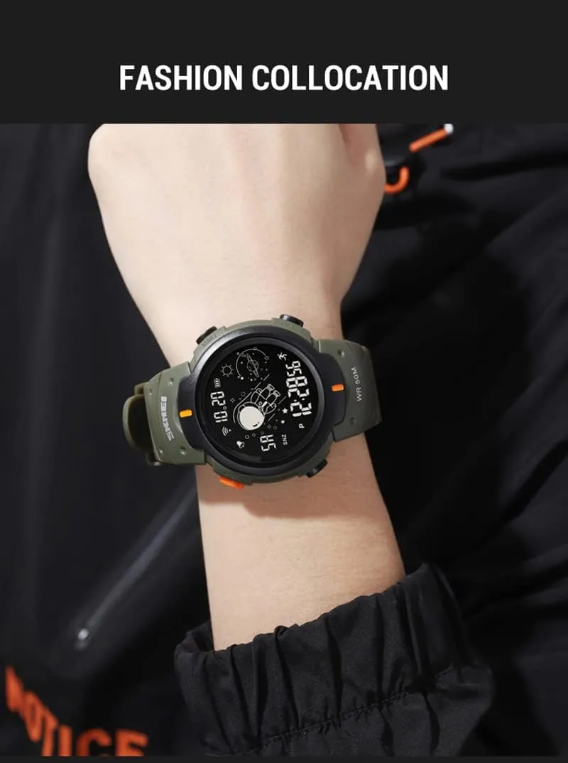 50m Water Resistant LED caput centrally overtime confine Watch Gosasa Astronaut Unisex Watch Women's Men's Digital Multifunction Sports Casual Watch 
