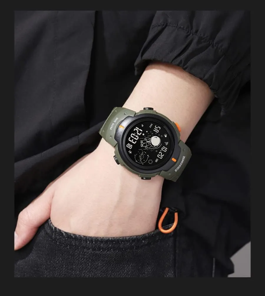 50m Water Resistant LED caput centrally overtime confine Watch Gosasa Astronaut Unisex Watch Women's Men's Digital Multifunction Sports Casual Watch 