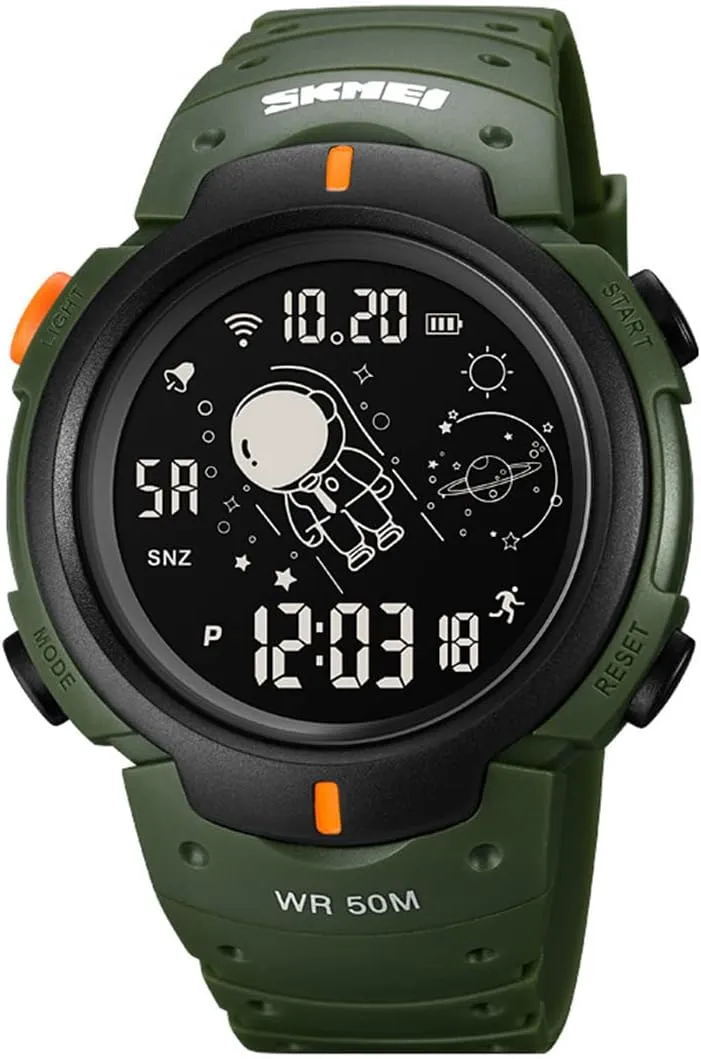 50m Water Resistant LED caput centrally overtime confine Watch Gosasa Astronaut Unisex Watch Women's Men's Digital Multifunction Sports Casual Watch 