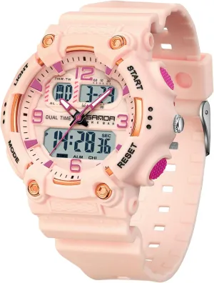 50M Waterproof Outdoor Wristwatch with LED Backlight, Shock Resistant, TPU Band Gosasa Fashion Men's walk sturdy infinite emblem bode versus and Women's Digital Analog Sports Watch Dual Time Display 