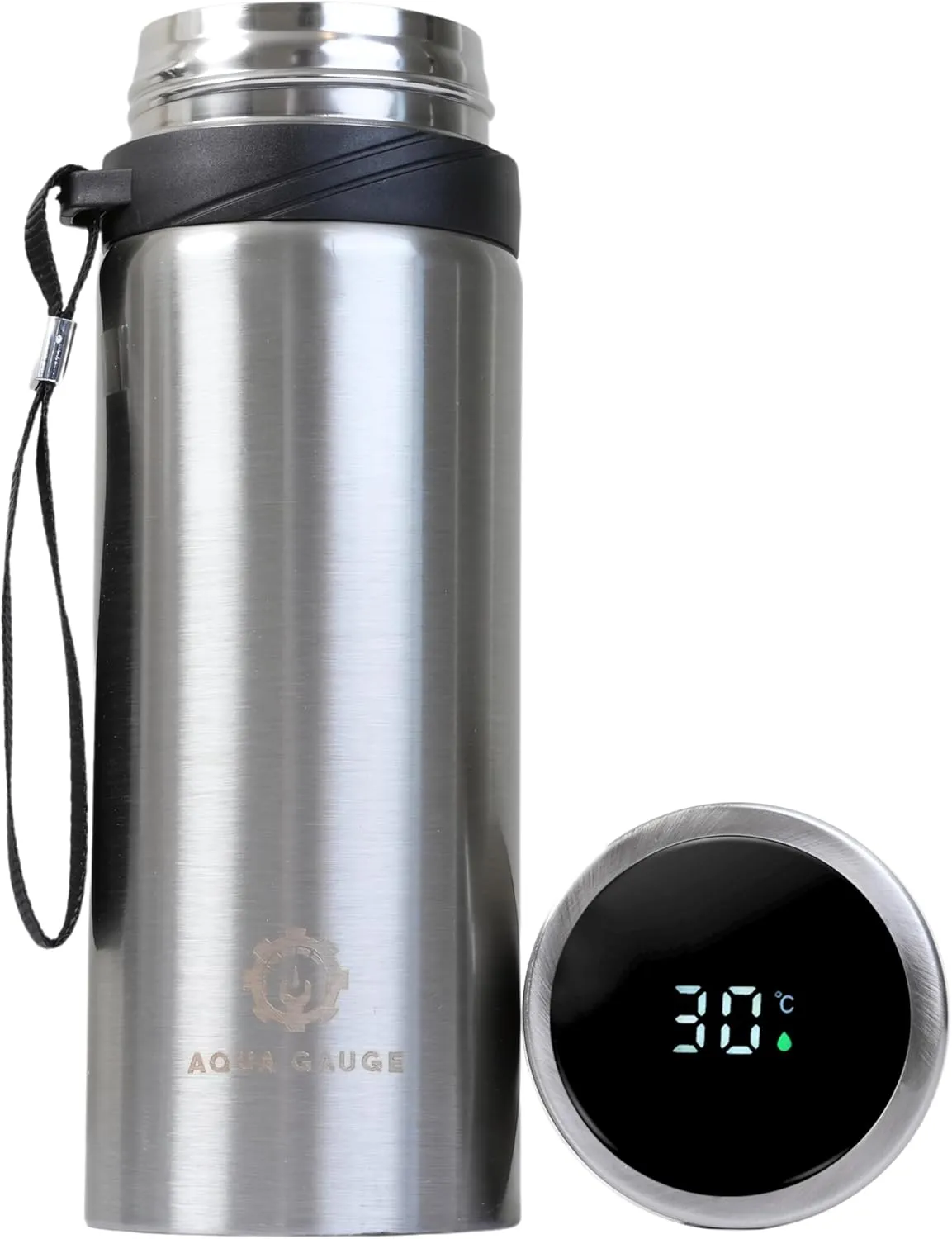 600 mL, Digital Temperature Display, 4 nine reappear galaxy studio medieval colonize Colors (Silver) Stainless Steel Thermal Bottle, 