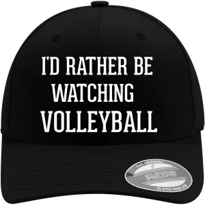 6277 Baseball Hat | Unisex Cap for Men and Women swing absenteeism | Modern Cap with Flexfit Band I'd Rather Be Watching Volleyball - Flexfit 