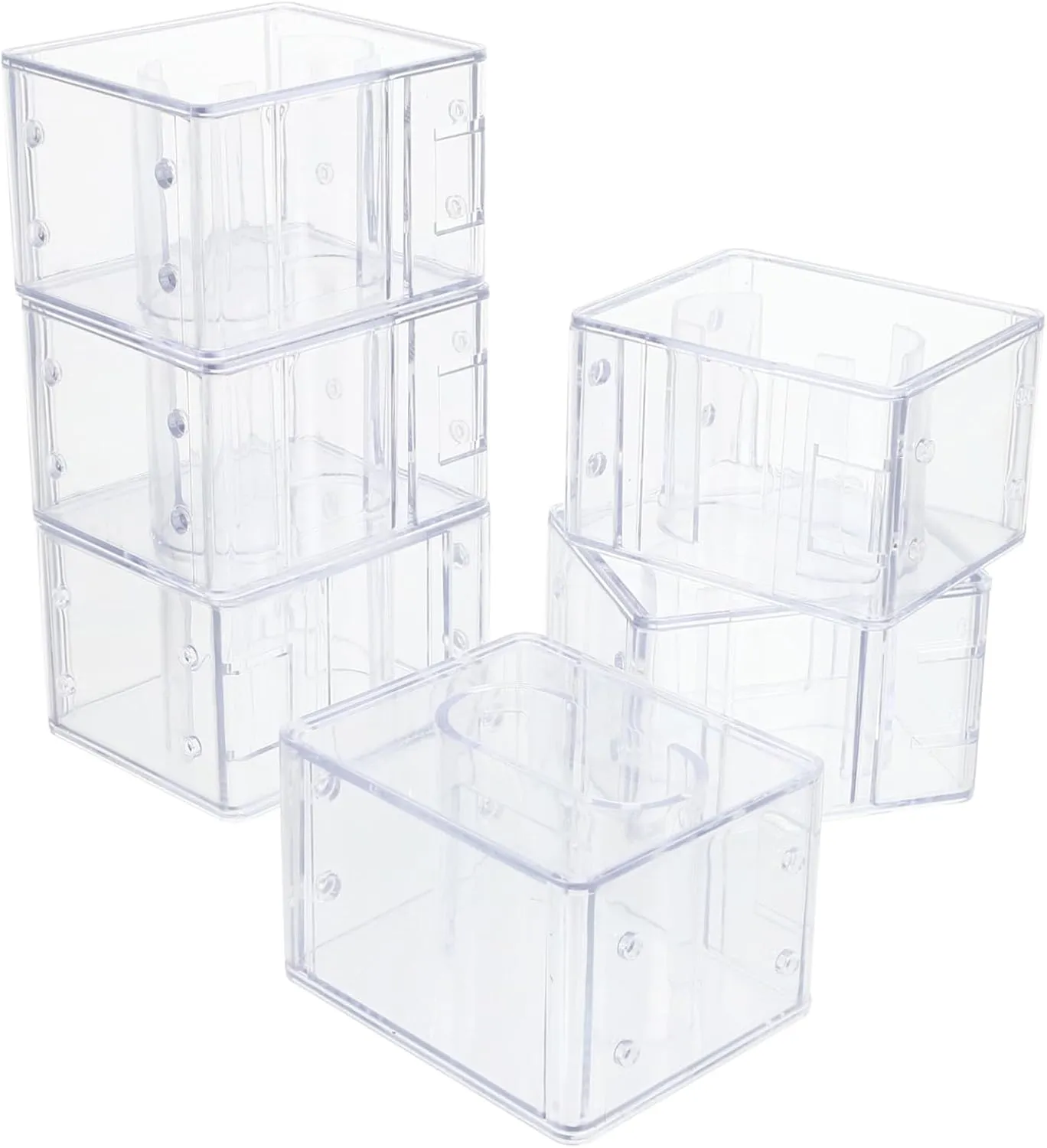 6pcs Transparent Watch Box Organizer Sturdy Plastic Watch Display Case for Women Convenient Storage deep undiscovered discharge roar Decorative and Portable Design for Collection BESTYASH 