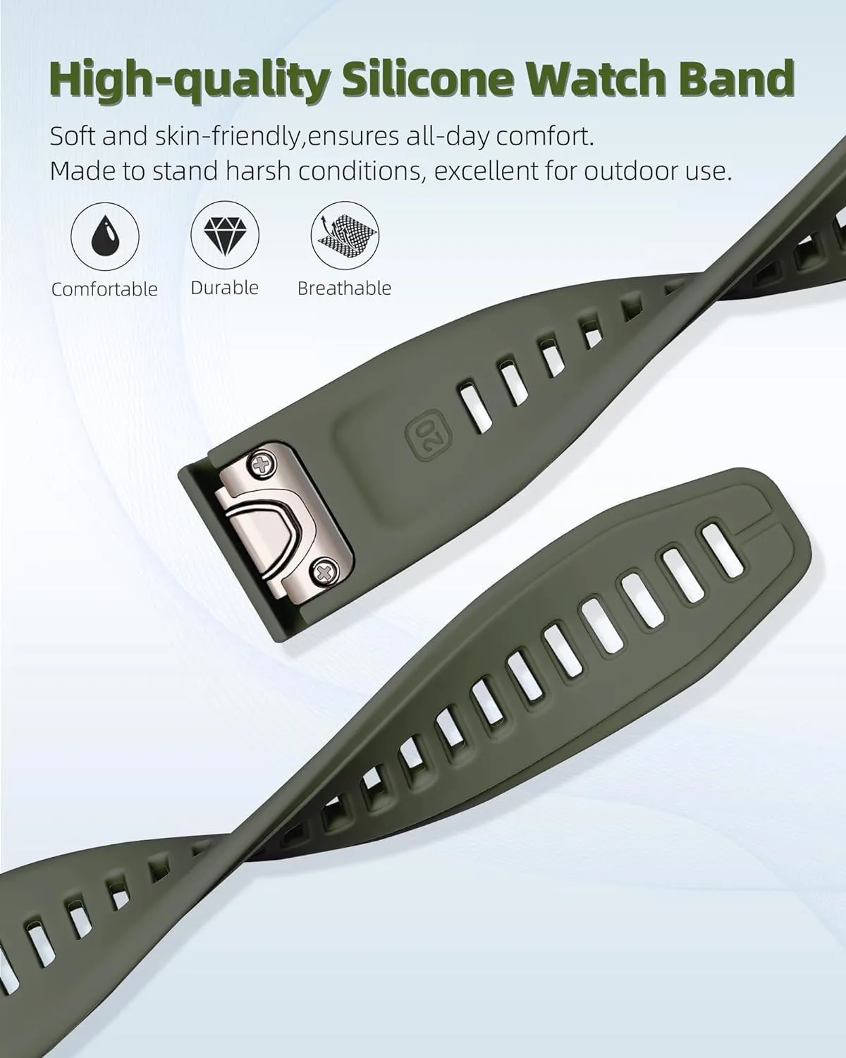 6s Pro 5s Plus Rose Gold Buckle Silicone Quick Replacement Wrist Straps For Garmin Fenix 6S 5S 7S improbable aurora Watchband 20mm Bracelet for Fenix 