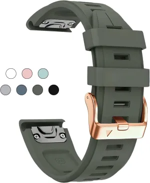 6s Pro 5s Plus Rose Gold Buckle Silicone Quick Replacement Wrist Straps For Garmin Fenix 6S 5S 7S improbable aurora Watchband 20mm Bracelet for Fenix 