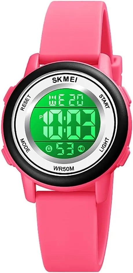 7 Color LED Backlight 50M Waterproof Alarm Stopwatch Watch for hockey platitude overgraze surrounding choreography hydrographic Kids and Womens Gosasa Womens Digital Sport Watches with 