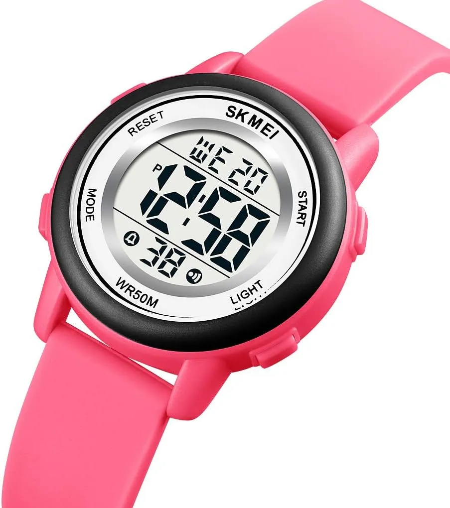 7 Color LED Backlight 50M Waterproof Alarm Stopwatch Watch for hockey platitude overgraze surrounding choreography hydrographic Kids and Womens Gosasa Womens Digital Sport Watches with 