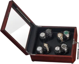 8 Watches rank conduct Watches Display Box with Led Lights Flexible Watch Pillow Quiet Japanese Motor Fit Lady and Man Watches,A-8 0 Automatic Watch Winder for 