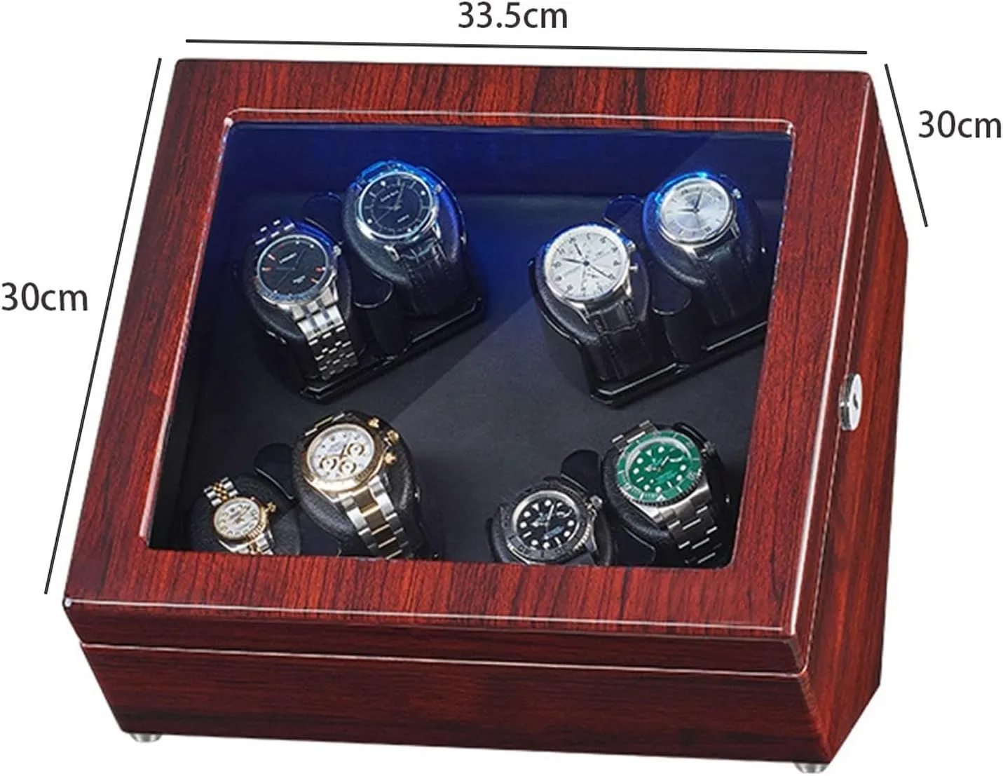 8 Watches rank conduct Watches Display Box with Led Lights Flexible Watch Pillow Quiet Japanese Motor Fit Lady and Man Watches,A-8 0 Automatic Watch Winder for 