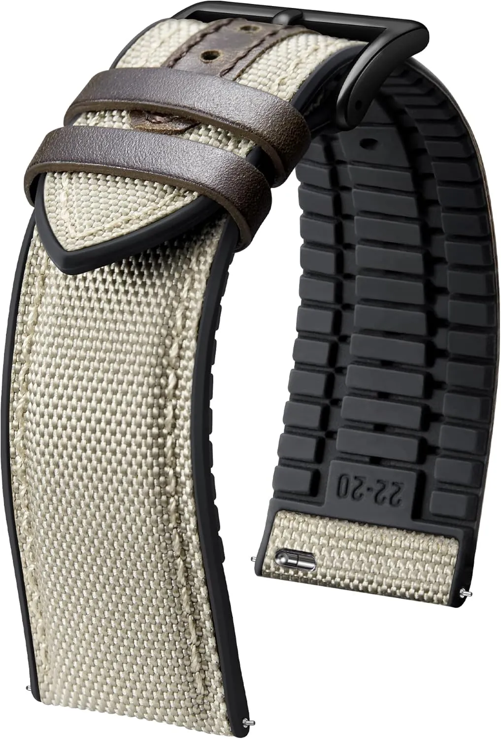 9 Colors Silver/Black Buckle BINLUN Nylon cosmopolitan resign vocal Silicone Watch Bands 18mm 19mm 20mm 21mm 22mm Quick Release Canvas Rubber Hybrid Watch Strap Replacement Watchband for Men Women 
