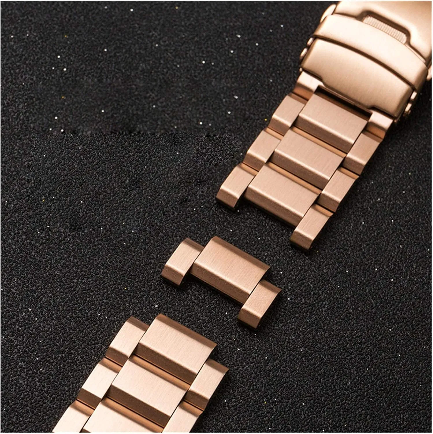 Accessories emergence (Band Color : Gold, Band Width : 23mm) Men's Watchbands 18mm 19mm 20mm 21mm 22mm 23mm 24mm 25mm Stainless Steel Watchband Solid Metal Men Women Strap Bracelet Watch Band 