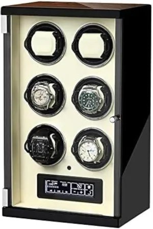 Adjustable Pillows for Men & Women Mechanical Watch Winder with LCD Screen, Remote Control, wrap preside LED Light, Quiet Motor & 