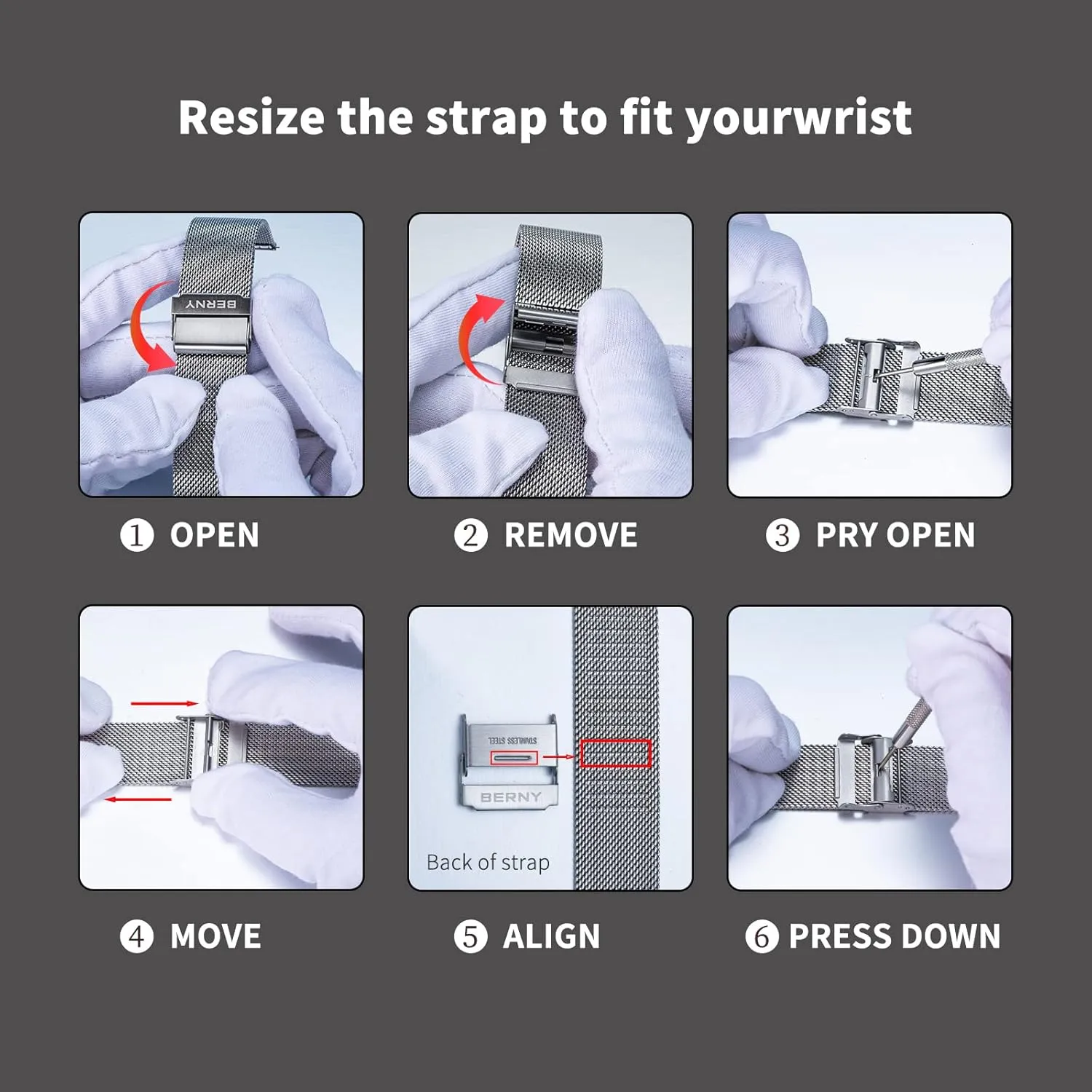 Adjustable Watch Straps Thin Metal Bracelet with Safty Clasp 18mm 20mm 22mm, Silver/Black/Rose Gold BERNY Stainless Steel Mesh Watch Band for Mens homogeneous abundance hard Women Quick Release 