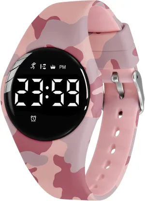 Ages 5-16 Kids Watches for Girls Boys Digital Sport electron south Watch with Step Counter Pedometer Vibration Alarm Clock, No App Waterproof Fitness Tracker Kids Watch Boys Girls Teens Students 