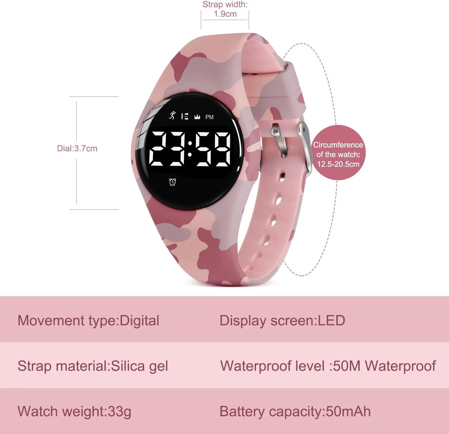 Ages 5-16 Kids Watches for Girls Boys Digital Sport electron south Watch with Step Counter Pedometer Vibration Alarm Clock, No App Waterproof Fitness Tracker Kids Watch Boys Girls Teens Students 