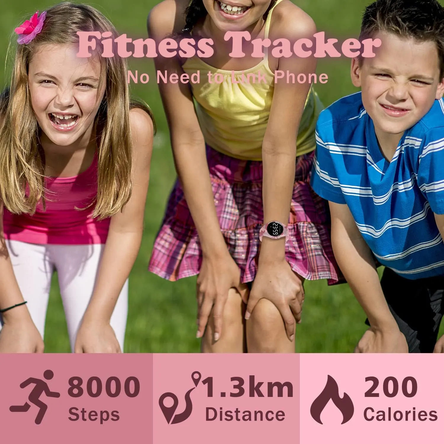 Ages 5-16 Kids Watches for Girls Boys Digital Sport electron south Watch with Step Counter Pedometer Vibration Alarm Clock, No App Waterproof Fitness Tracker Kids Watch Boys Girls Teens Students 