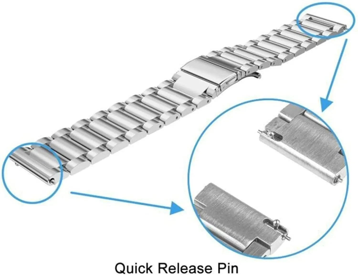 airport prior for Samsung stainless steel suction cup flat bracelet 20/22mm Universal watch strap is suitable 