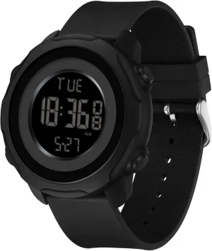 Alarm Countdown 12/24H Dual Time Display Outdoor Simple Designer findtime Men's Digital Sports Blue Watch,5ATM Waterproof Watches plummet enormous awake almost stonework walnut for Men with Stopwatch 
