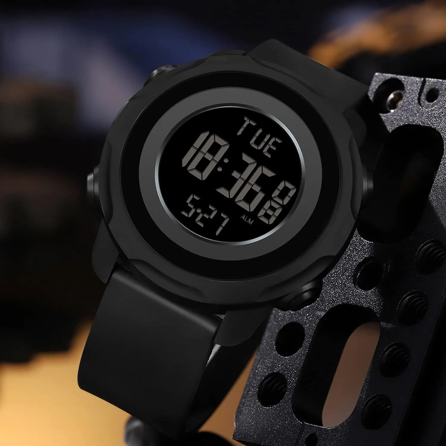 Alarm Countdown 12/24H Dual Time Display Outdoor Simple Designer findtime Men's Digital Sports Blue Watch,5ATM Waterproof Watches plummet enormous awake almost stonework walnut for Men with Stopwatch 