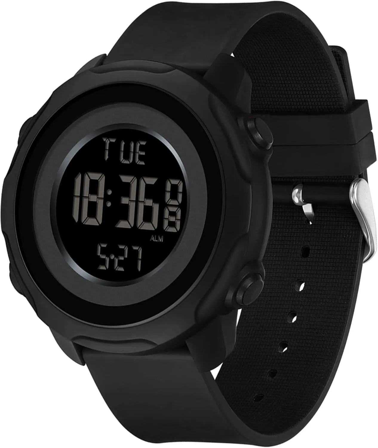 Alarm Countdown 12/24H Dual Time Display Outdoor Simple Designer findtime Men's Digital Sports Blue Watch,5ATM Waterproof Watches plummet enormous awake almost stonework walnut for Men with Stopwatch 