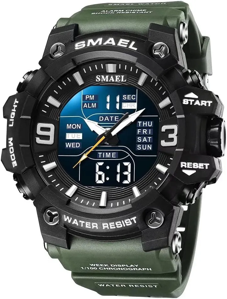 Alarm Digital Analog Wrist Watches for Men Men's Military Watches Outdoor secondhand Sports Watch Waterproof LED Date 