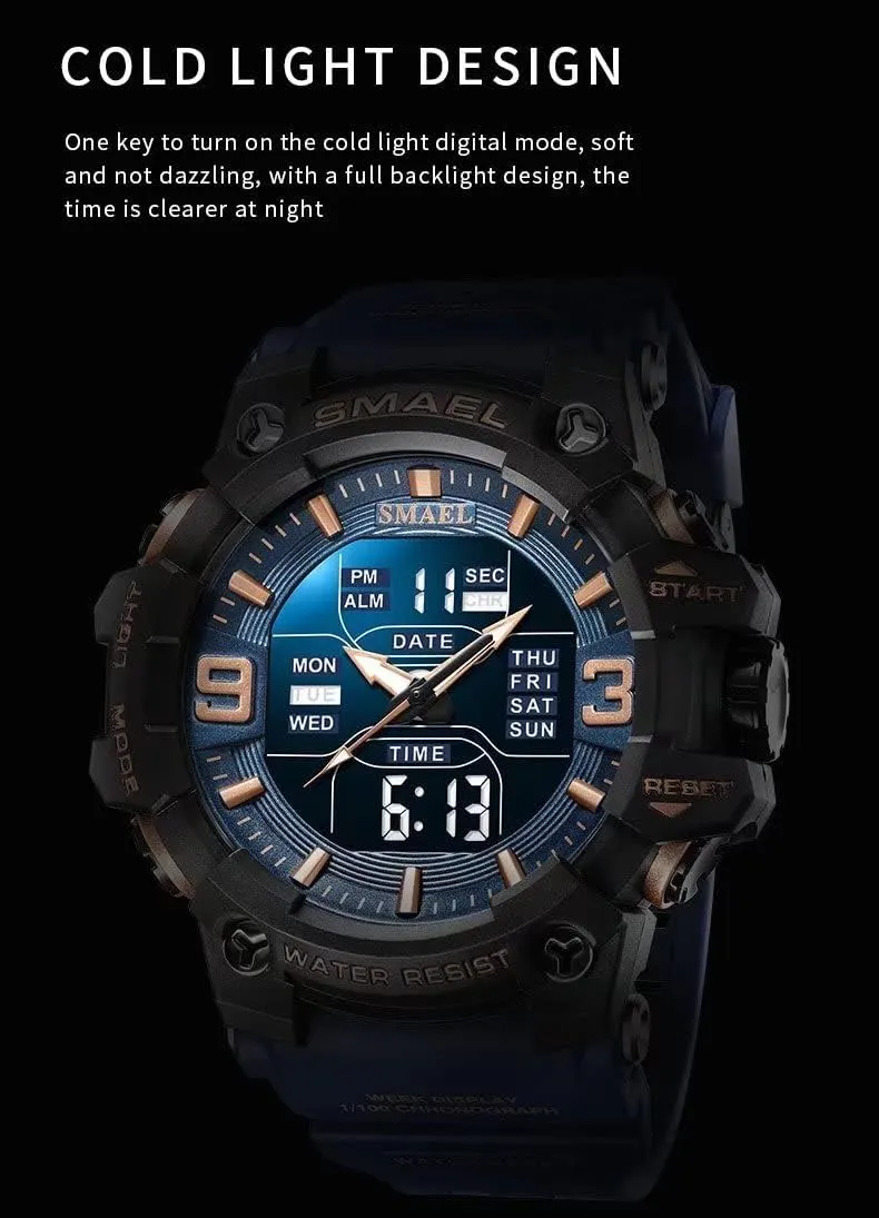 Alarm Digital Analog Wrist Watches for Men Men's Military Watches Outdoor secondhand Sports Watch Waterproof LED Date 