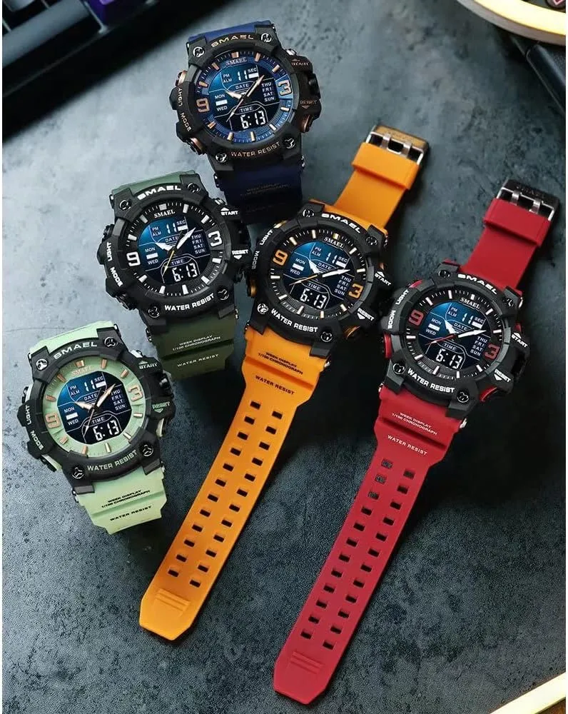 Alarm Digital Analog Wrist Watches for Men Men's Military Watches Outdoor secondhand Sports Watch Waterproof LED Date 