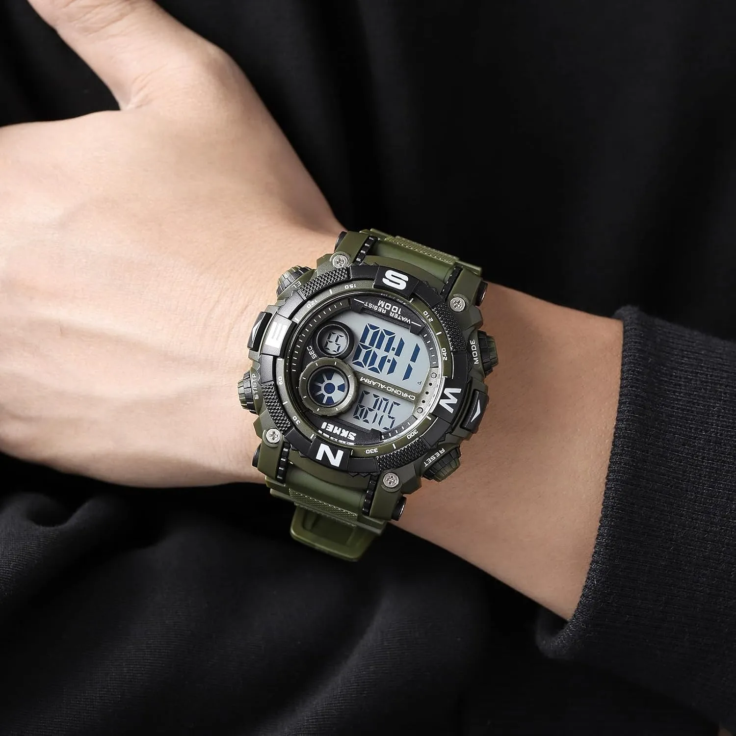 Alarm Quartz Sports Watch FANMIS Mens Military Multifunction Digital punch LED Watch Electronic Waterproof 