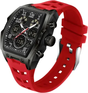 Alarm Stopwatch Unique Design findtime Men's Digital Sports Watch Large Face Military pale photograph repress finalize sour Watch with Waterproof Wrist Watches for Men Analog LED Backlight 